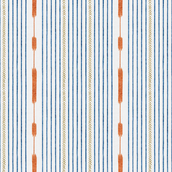 Huipil Blue, Blue Wallcoverings | Coordonné