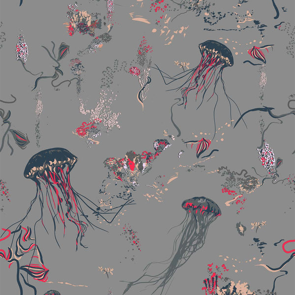 Jellyfish Grey, Grey Wallcoverings | Newwall