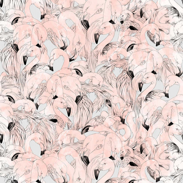 Flamingo Peach, Peach Wallcoverings | Newwall