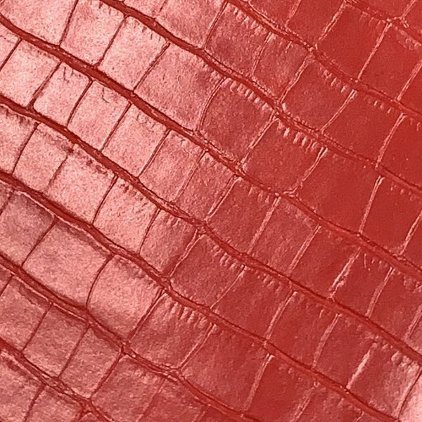 Le Embossed Croc Viva | Vegan Leather |  Red