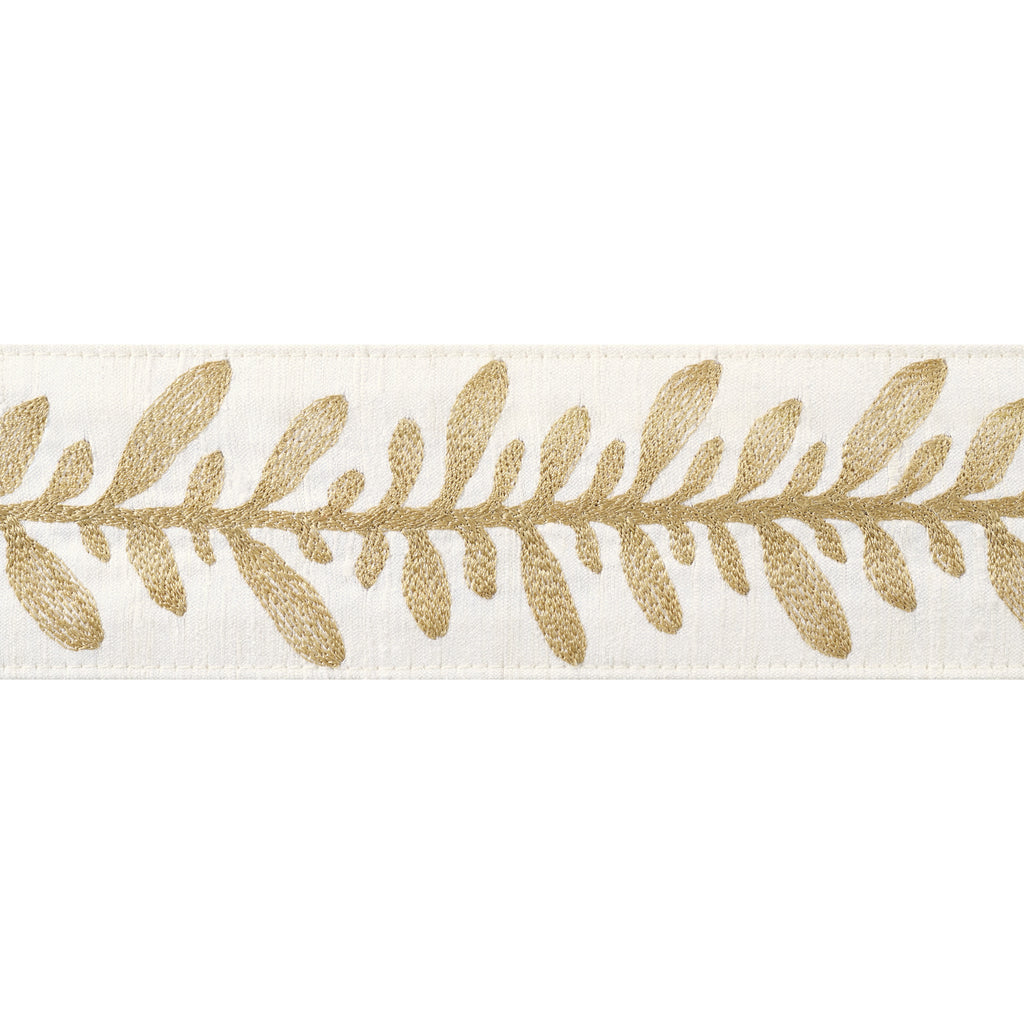 Calathea Tape Tapes &amp; Trims – Soft Gold Fabric | Thibaut