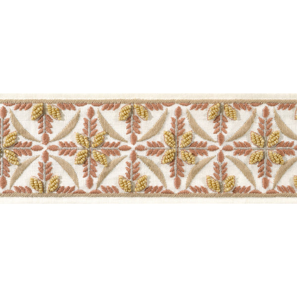 Leila Tape Tapes & Trims – Soft Gold and Ginger Fabric | Thibaut