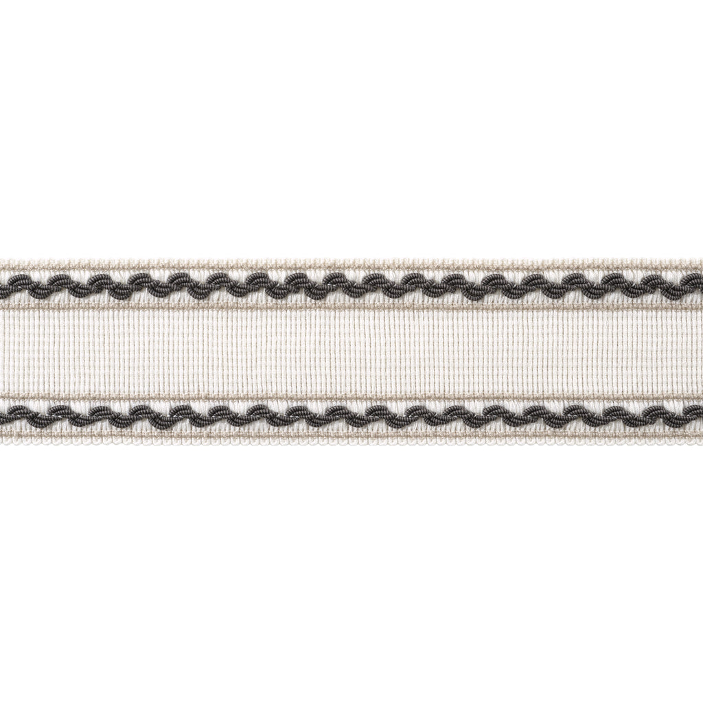Gabrielle Tape Tapes & Trims – Ebony and Stone Fabric | Thibaut