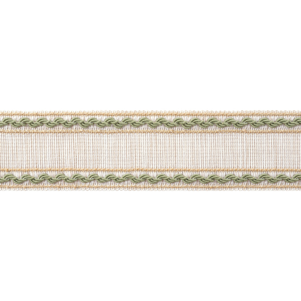 Gabrielle Tape Tapes & Trims – Willow and Soft Gold Fabric | Thibaut