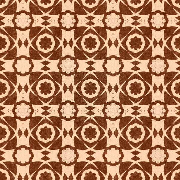 Aegean Tiles Leather - Taupe, Brown Wallcovering | Mind the Gap