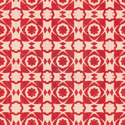 Aegean Tiles - Red Wallcovering | Mind the Gap