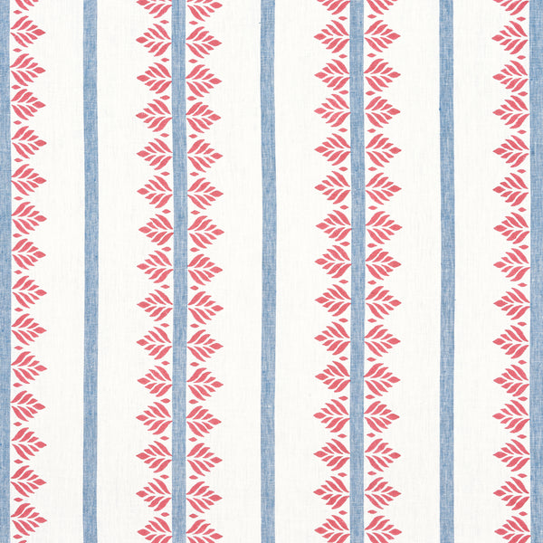 Fern Stripe - Red and Blue Wallcovering | Thibaut