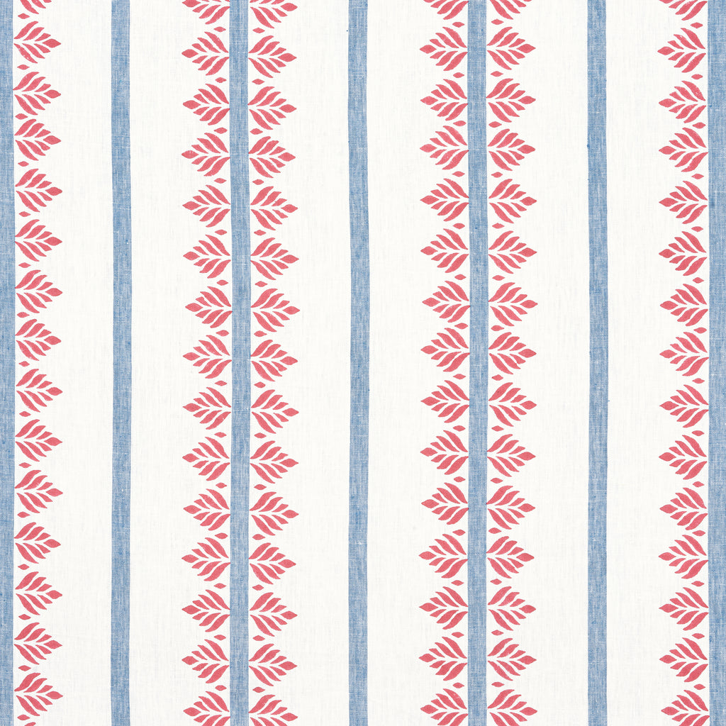 Fern Stripe - Red and Blue Wallcovering | Thibaut