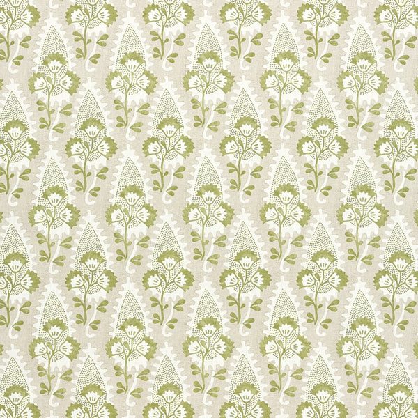 Cornwall Fabric – Green and Beige | Anna French