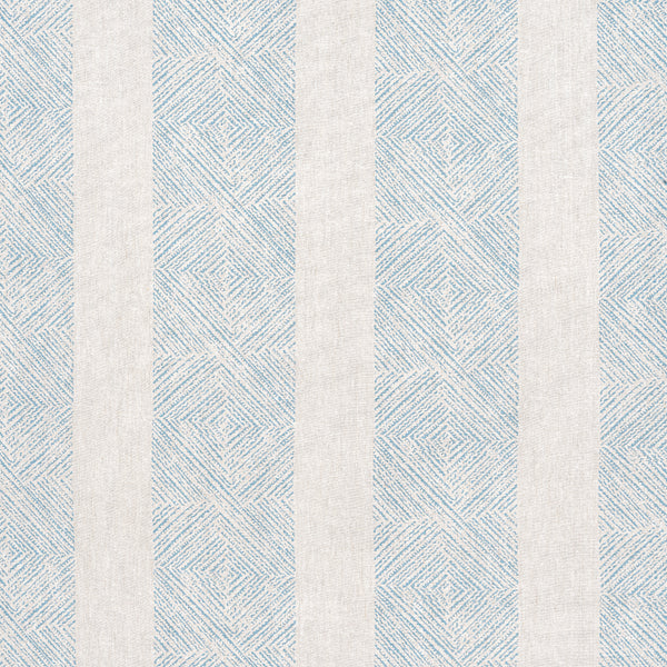 Clipperton Stripe - Blue on Natural Wallcovering | Thibaut