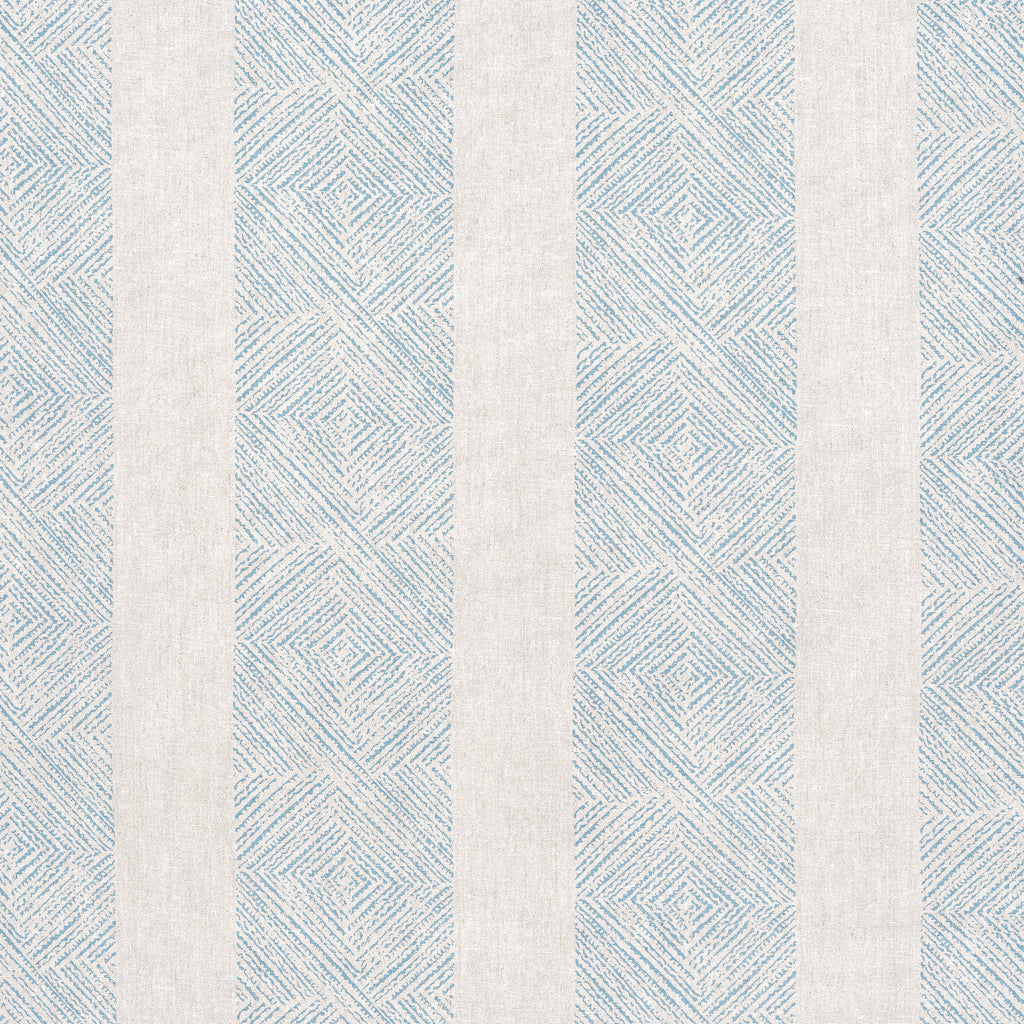 Clipperton Stripe - Blue on Natural Wallcovering | Thibaut