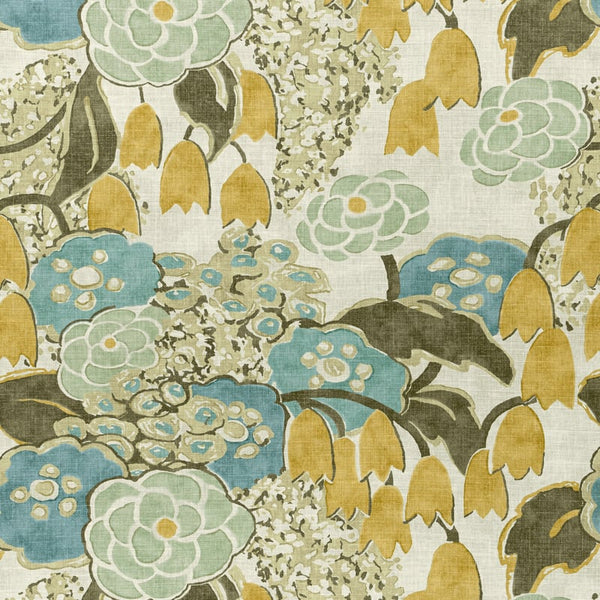 Laura - Sage and Gold Fabric | Anna French