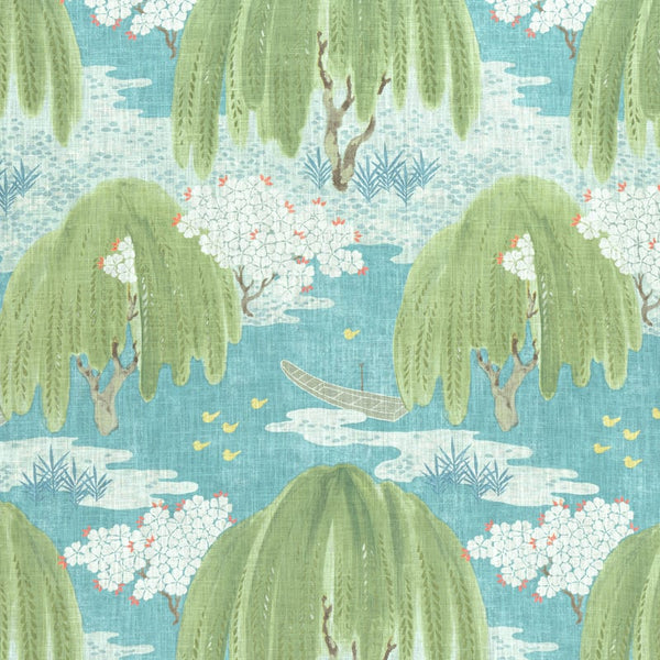 Willow Tree Fabric – Turquoise | Anna French