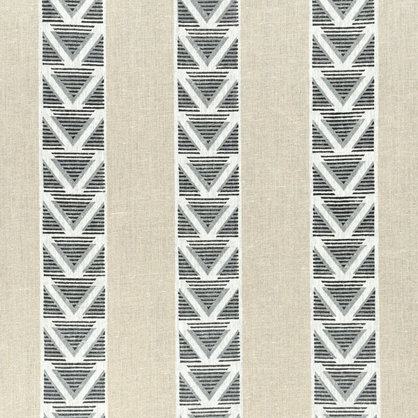 Burton Stripe - Linen and Black Fabric | Anna French