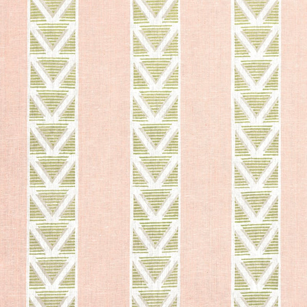 Burton Stripe - Blush and Green Fabric | Anna French