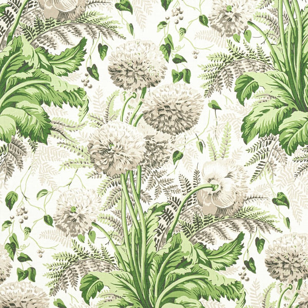 Dahlia Fabric – Spring on White | Anna French