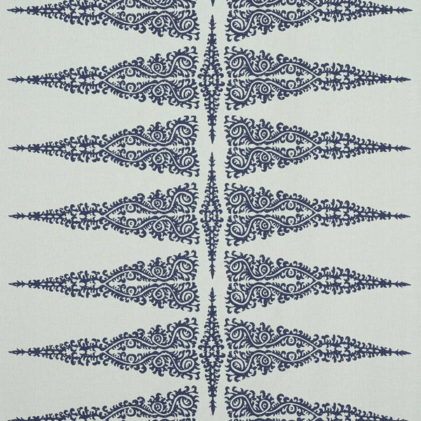Ellery Stripe - Navy on Soft Teal Fabric | Anna French