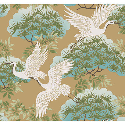 Sprig & Heron Wallpaper | Jeffrey Stevens