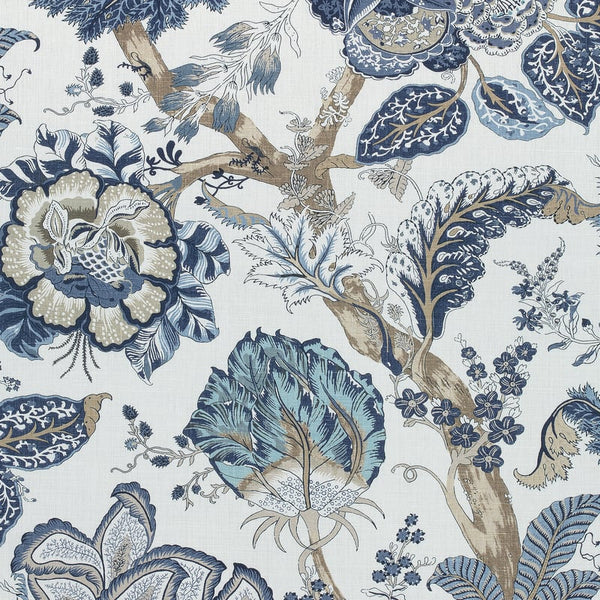 Kalamkari - Blue and White Fabric | Anna French
