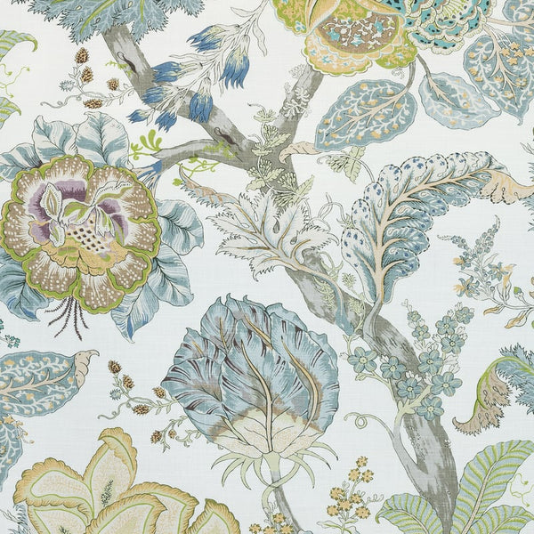 Kalamkari - Yellow and Aqua Fabric | Anna French