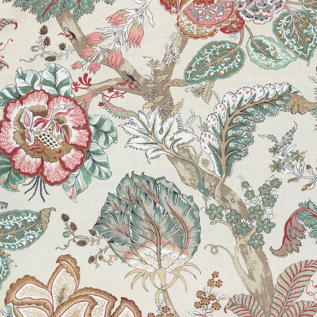 Kalamkari Fabrics (af78741) – Red and Gold | Thibaut
