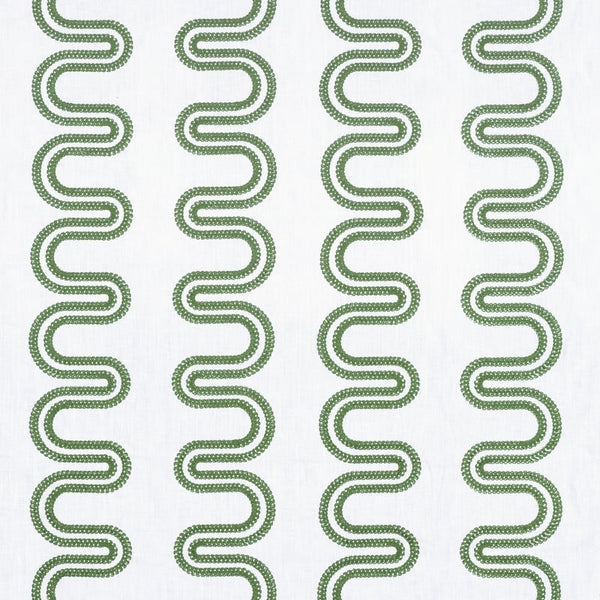 Herriot Way Embroidery - Green on White Fabric | Anna French
