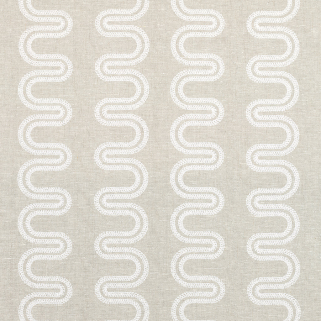 Herriot Way Embroidery Fabrics (af9639) – White on Flax | Thibaut