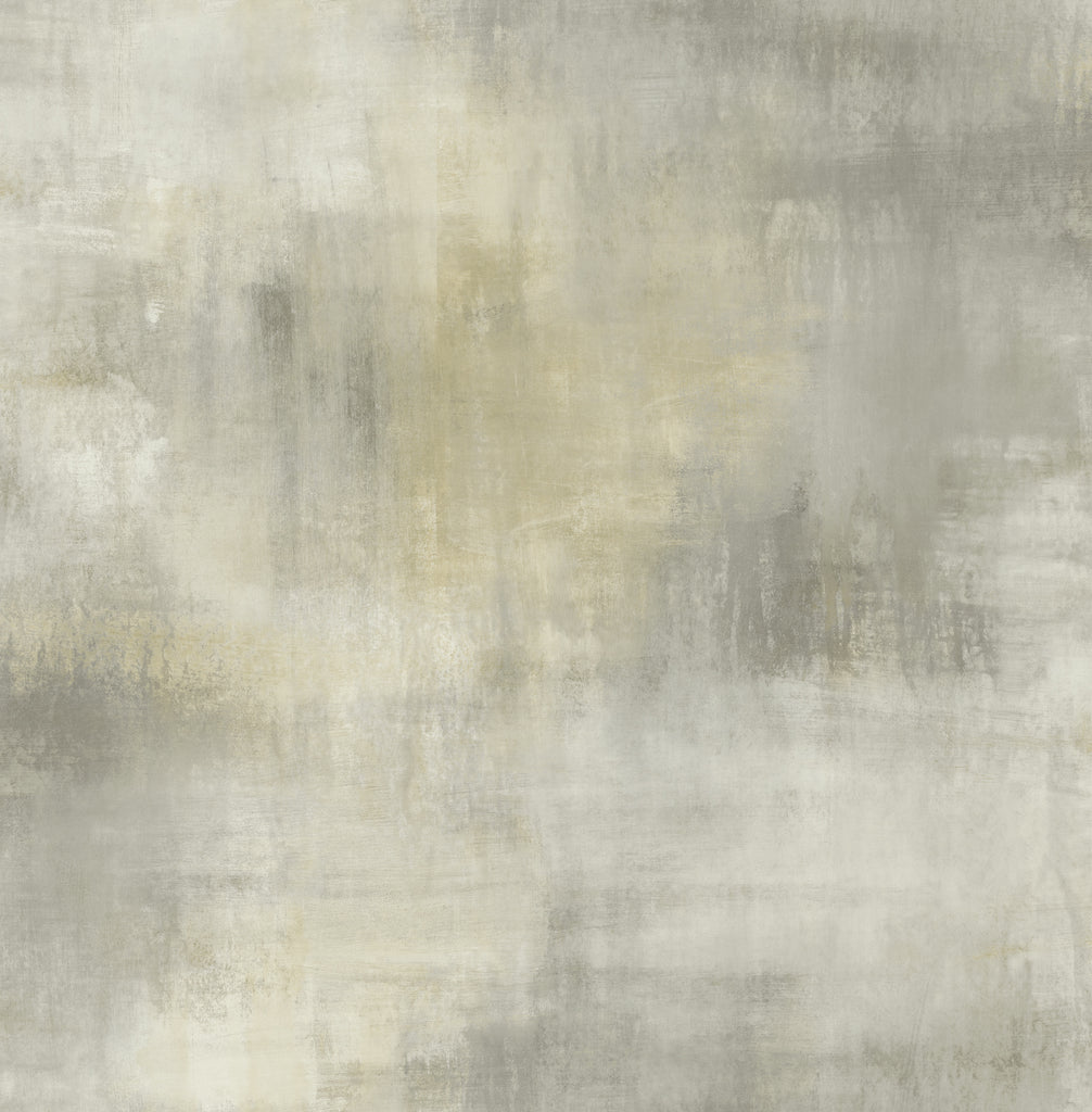 Malibu Pastel Wash Wallpaper - Contemporary Abstract - Greige & Gold | Malibu Wallpaper