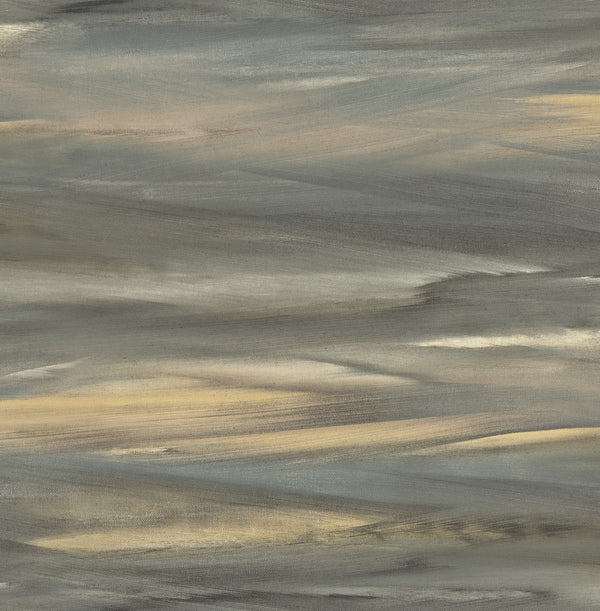 Rainbrow Brush Contemporary Abstract - Gold, Greige, & Tan | Architectural Wallcoverings