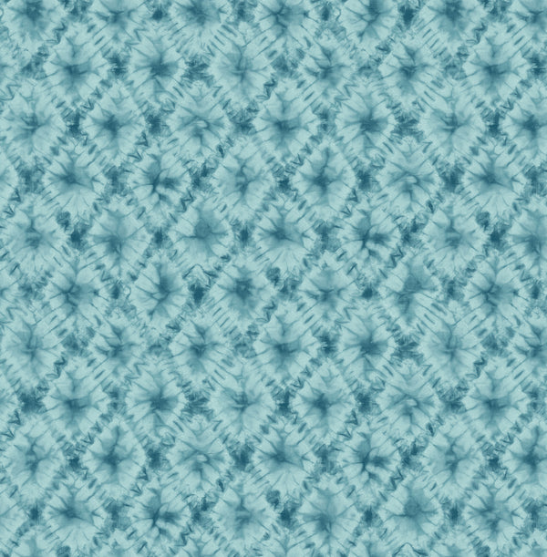 Shibori Geo Contemporary Geometric - Metallic Teal | Architectural Wallcoverings