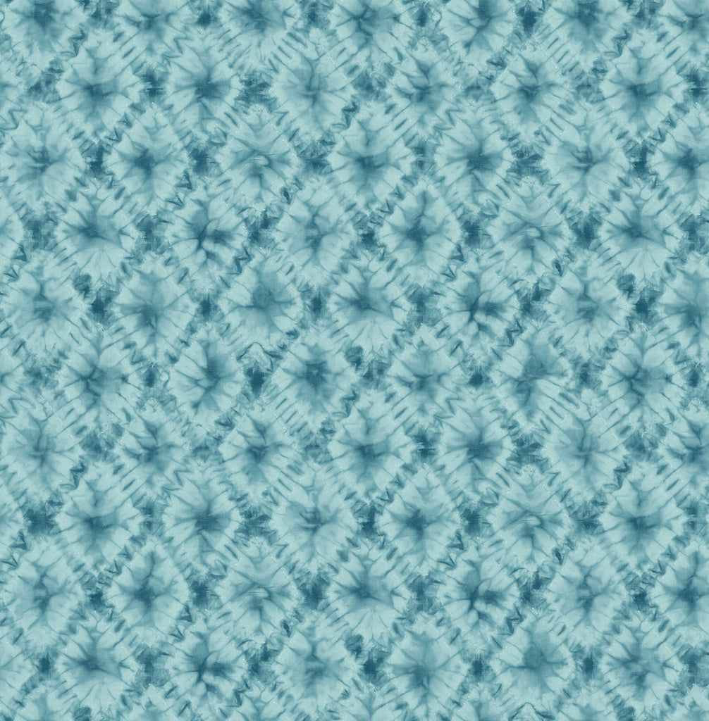 Malibu Shibori Geo Wallpaper - Contemporary Geometric - Metallic Teal | Malibu Wallpaper