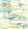 Malibu Spatula Stripes Wallpaper - Contemporary Stripe - Lime Green, Teal, & Hot Pink | Malibu Wallpaper