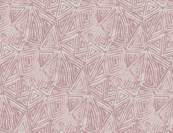 African Geo Contemporary Floral - Metallic Mauve & Pearl | Architectural Wallcoverings