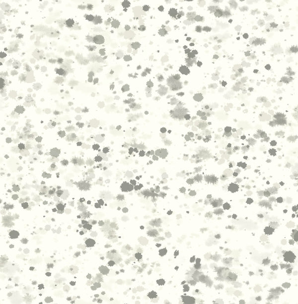 Splatter Contemporary Abstract - Metallic Pearl, Gray, & Charcoal | Architectural Wallcoverings