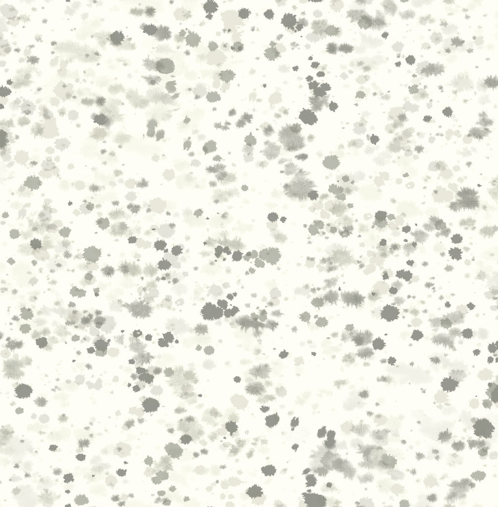 Malibu Splatter Wallpaper - Contemporary Abstract - Metallic Pearl, Gray, & Charcoal | Malibu Wallpaper