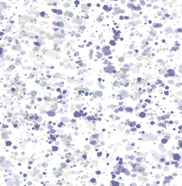Splatter Contemporary Abstract - Metallic Silver, Lavender, & Robin's Egg | Architectural Wallcoverings