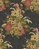 Malibu Dynasty Floral Wallpaper - Traditional Floral - Metallic Ebony | Malibu Wallpaper
