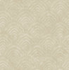 Malibu Confucius Scallop Wallpaper - Traditional Geometric - Tan and Metallic Pearl | Malibu Wallpaper