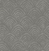 Malibu Confucius Scallop Wallpaper - Traditional Geometric - Charcoal and Metallic Silver | Malibu Wallpaper