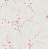 Malibu Silk Road Dogwood Wallpaper - Traditional Floral - Metallic Pearl and Pink | Malibu Wallpaper