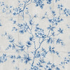 Malibu Great Wall Floral Wallpaper - Traditional Floral - Metallic Silver and Sky Blue | Malibu Wallpaper