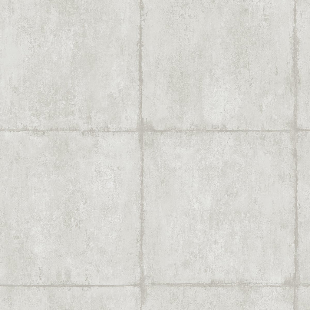 Malibu Great Wall Blocks Wallpaper - Traditional Geometric - Metallic Silver and Grey | Malibu Wallpaper