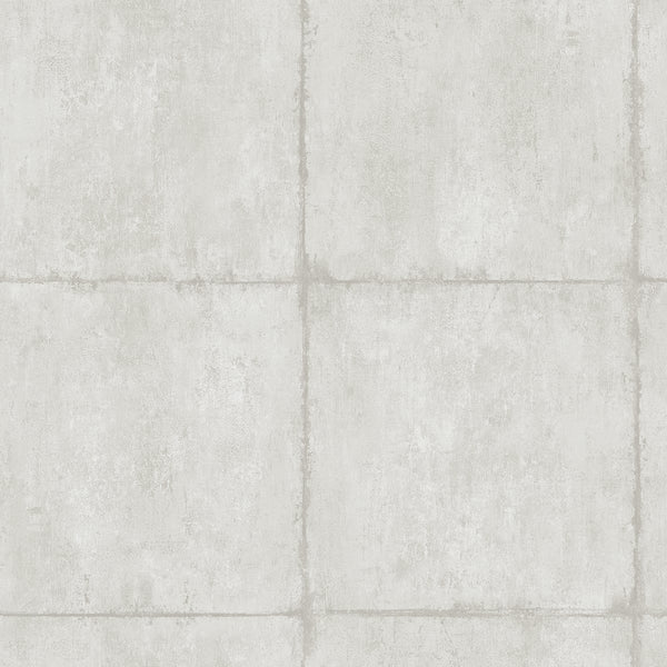 Malibu Great Wall Blocks Wallpaper - Traditional Geometric - Metallic Silver and Grey | Malibu Wallpaper