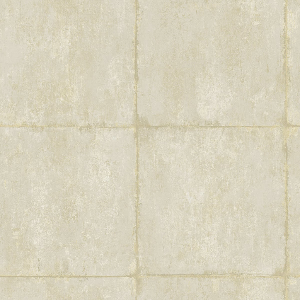 Malibu Great Wall Blocks Wallpaper - Traditional Geometric - Metallic Gold and Off-White | Malibu Wallpaper