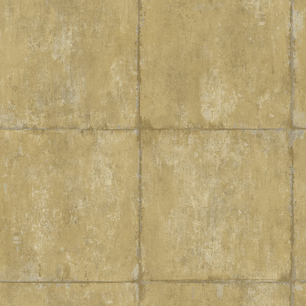Malibu Great Wall Blocks Wallpaper - Traditional Geometric - Metallic Gold and Silver | Malibu Wallpaper
