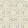 Malibu Silk Road Trellis Wallpaper - Traditional Geometric - Metallic Silver and Linen | Malibu Wallpaper