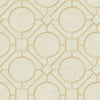 Malibu Silk Road Trellis Wallpaper - Traditional Geometric - Metallic Gold and Linen | Malibu Wallpaper