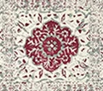 Multi Red on Ecru Linen