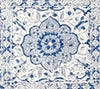 Multi Blues on Ivory Linen