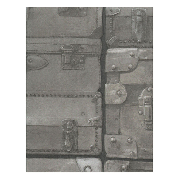 Luggage - Gunmetal Charcoal | Kravet Couture | Andrew Martin Engineer | Novelty Wallcovering Print